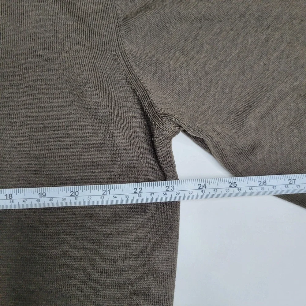 Lord & Taylor Mens V-Neck Merino Wool Sweater‎ XL Brown Made In Italy